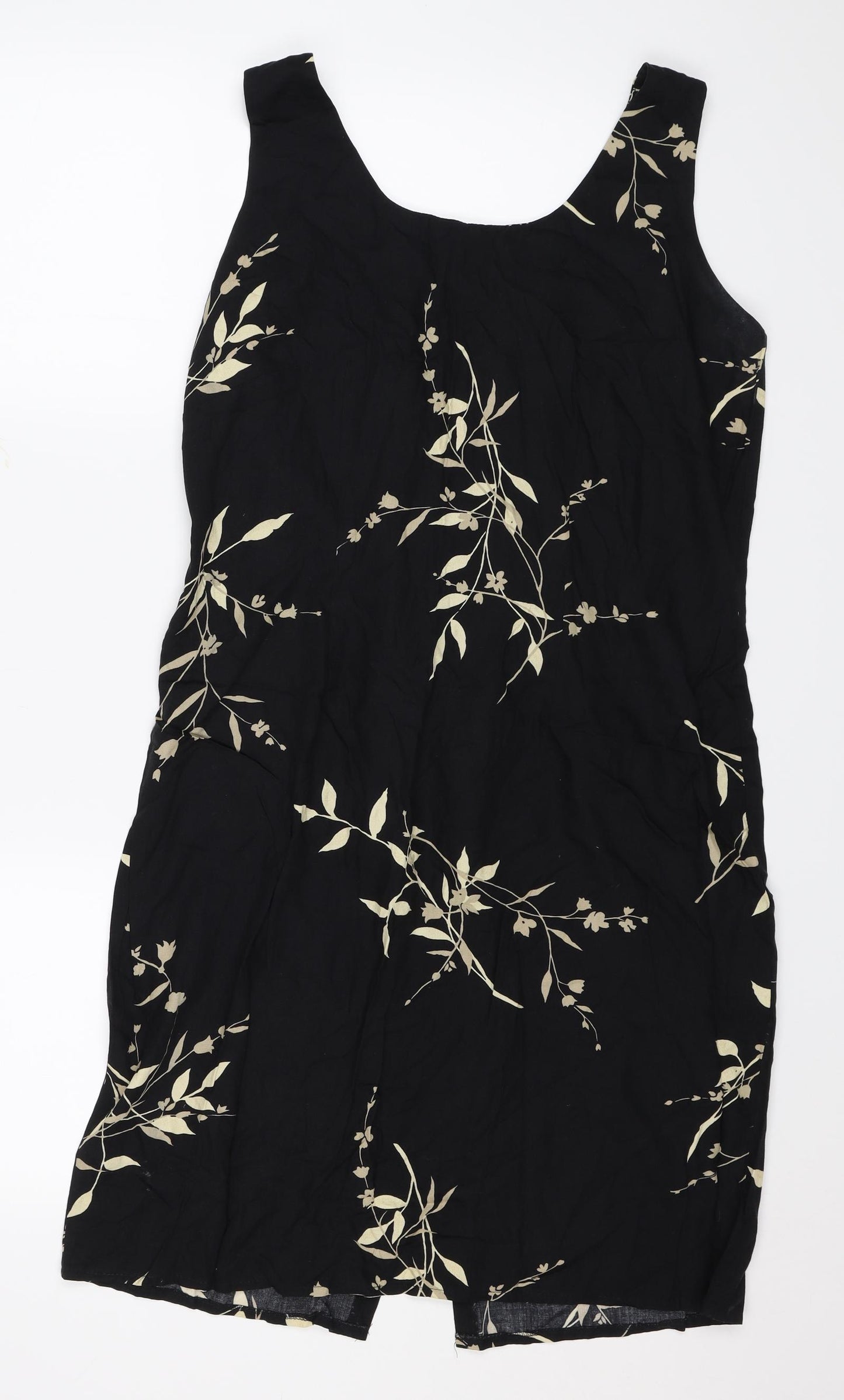Classic Women Womens Black Floral  Shift  Size 14
