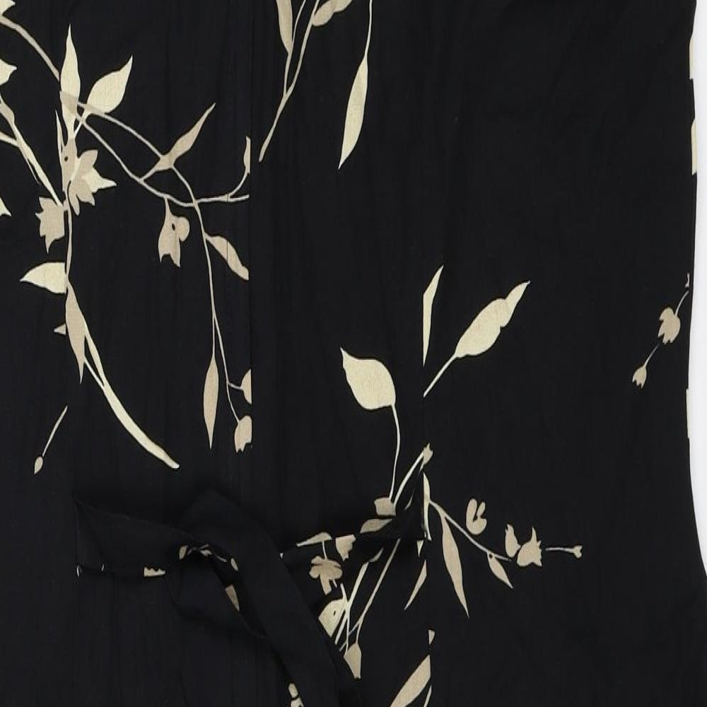 Classic Women Womens Black Floral  Shift  Size 14