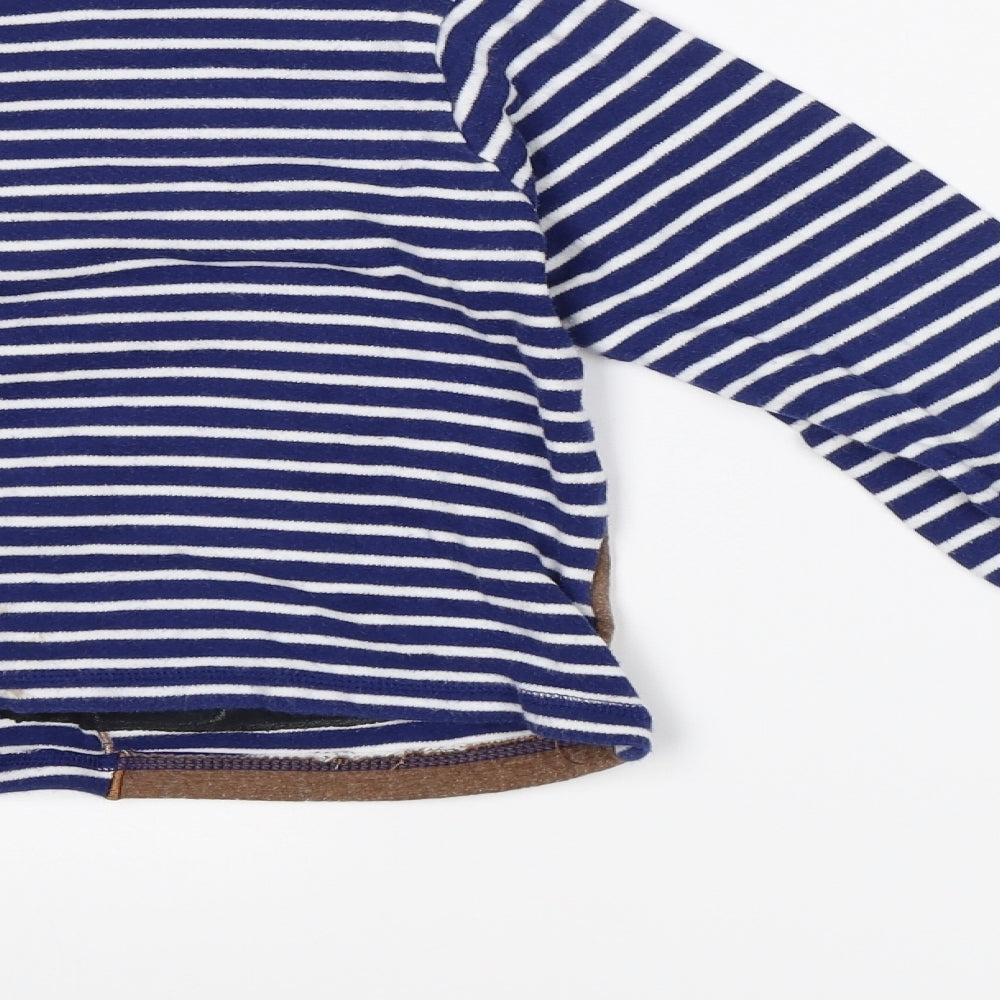 George Boys Blue Striped   Pyjama Set Size 5-6 Years  - reindeer