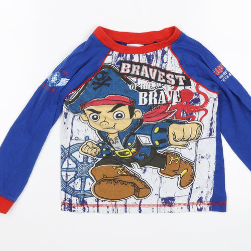 Disney Boys Blue   Jersey T-Shirt Size 3-4 Years  - Bravest of the brave