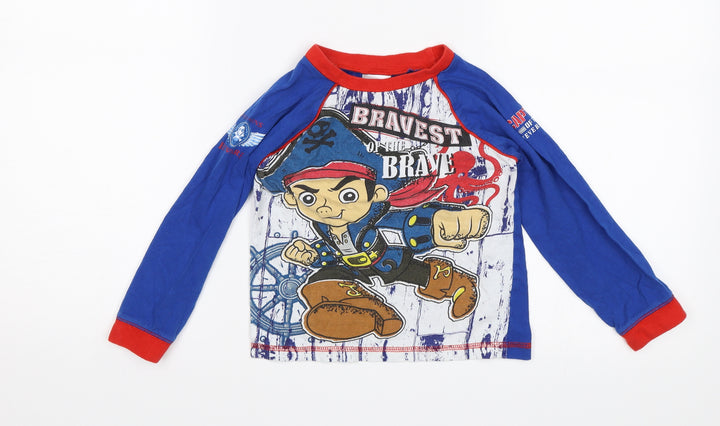 Disney Boys Blue Jersey T-Shirt Size 3-4 Years - Bravest of the brave