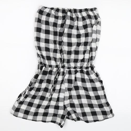 Foresta bella Womens Black Plaid  Playsuit Outfit/Set Size S