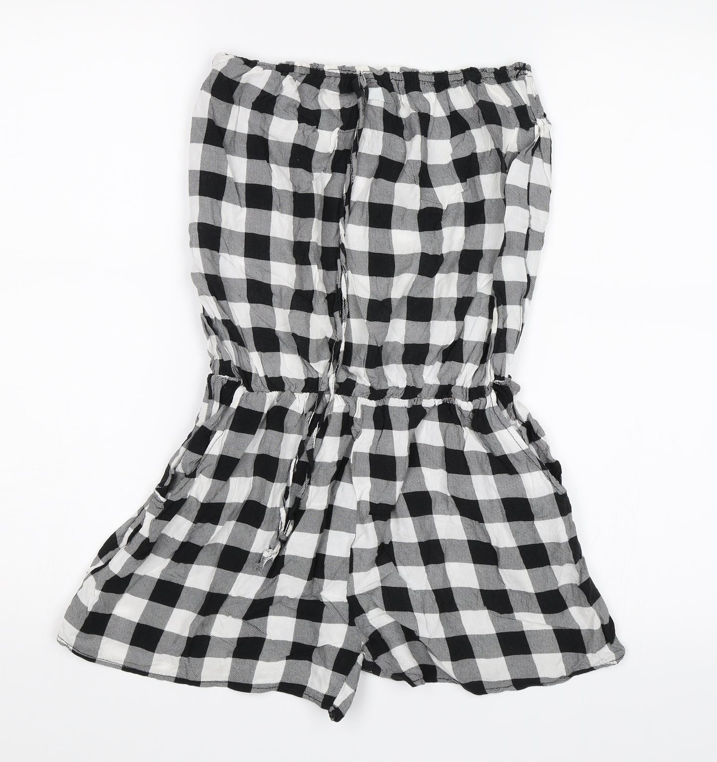 Foresta bella Womens Black Plaid  Playsuit Outfit/Set Size S