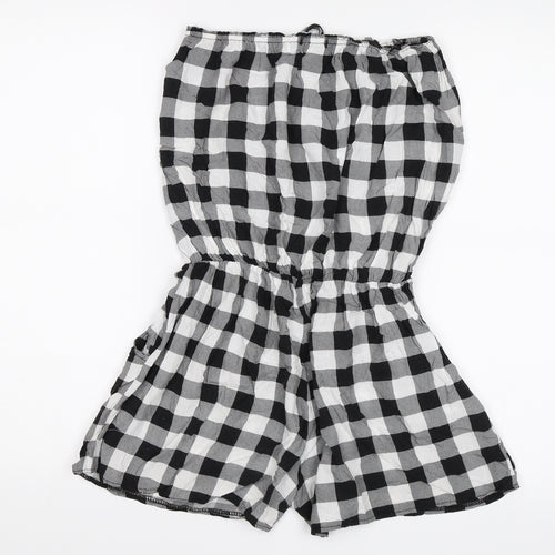 Foresta bella Womens Black Plaid  Playsuit Outfit/Set Size S
