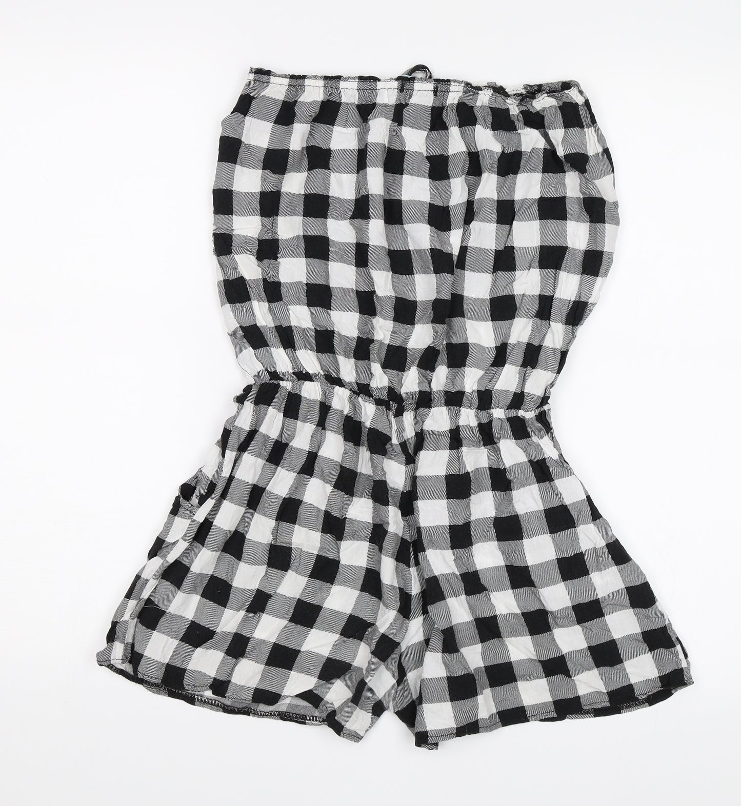 Foresta bella Womens Black Plaid  Playsuit Outfit/Set Size S