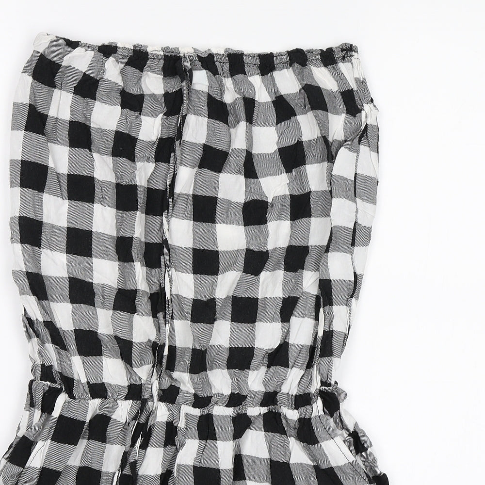 Foresta bella Womens Black Plaid  Playsuit Outfit/Set Size S