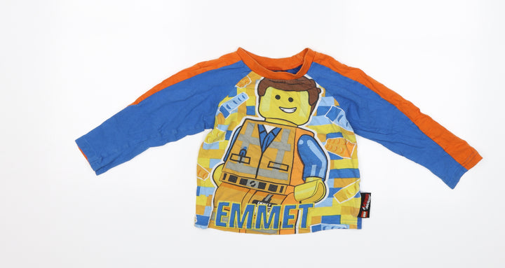 Character.com Boys Blue Jersey T-Shirt Size 3-4 Years - Lego Movie