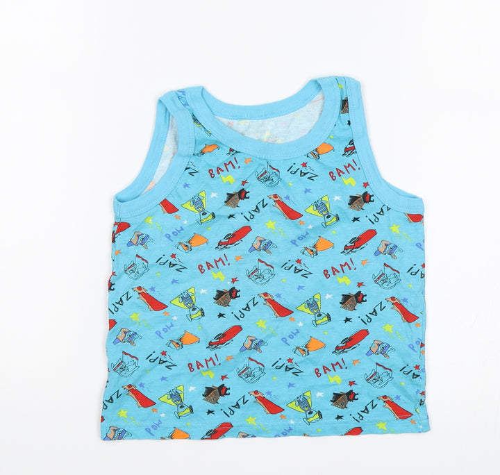 George Boys Blue Basic Tank Size 5-6 Years - Superhero