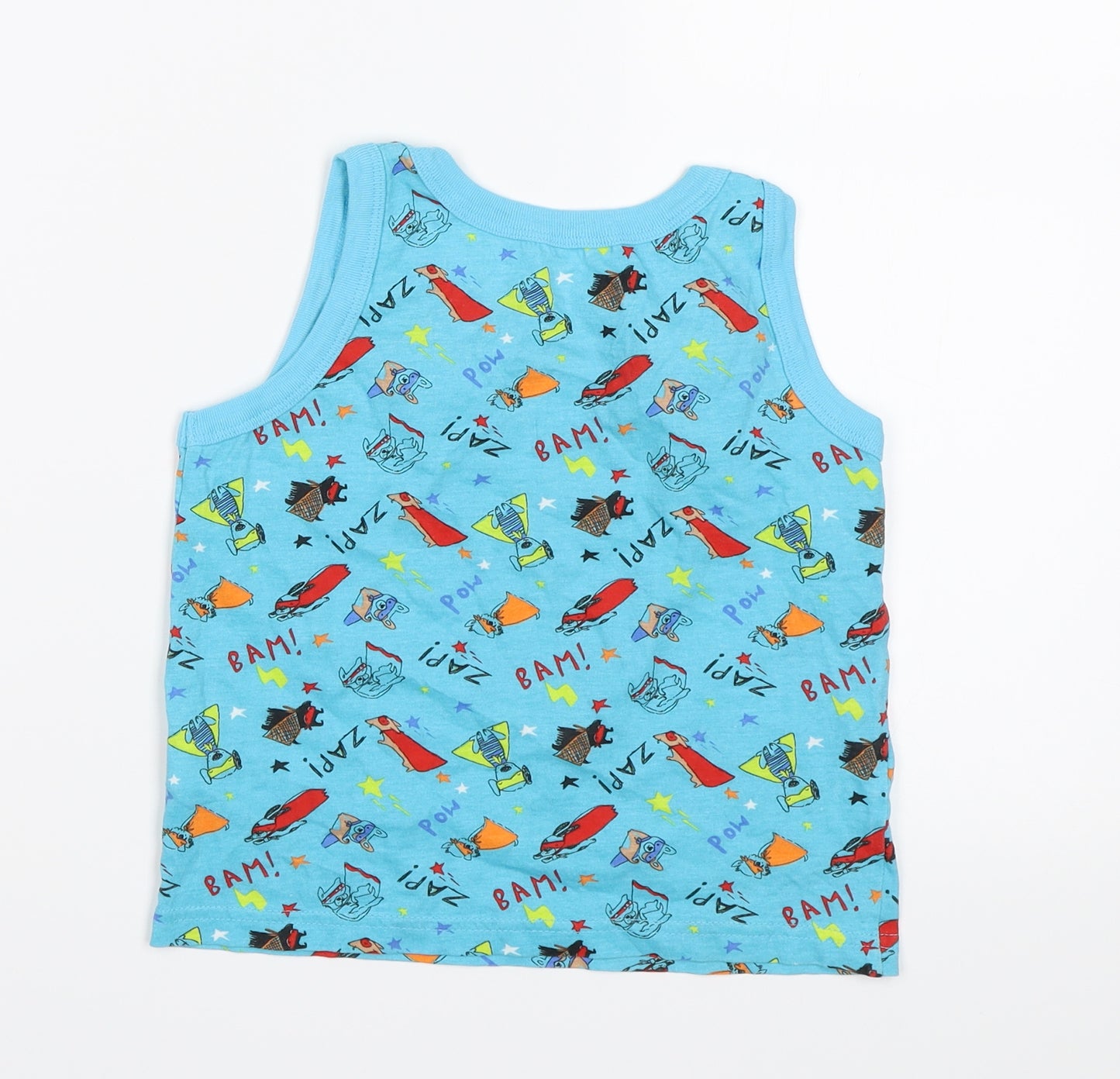 George Boys Blue   Basic Tank Size 5-6 Years  - Superhero