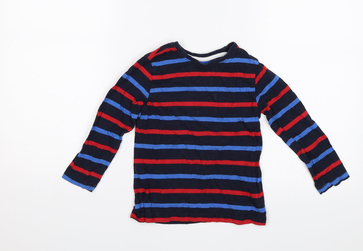 Primark Boys Blue Striped  Jersey T-Shirt Size 3-4 Years