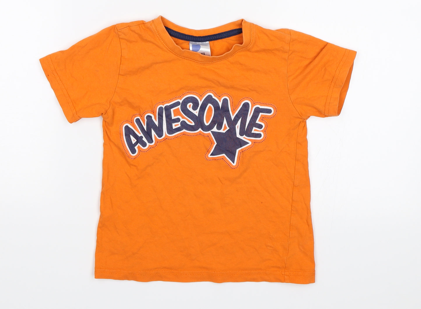 Preworn Boys Orange   Basic T-Shirt Size 5-6 Years  - Awesome