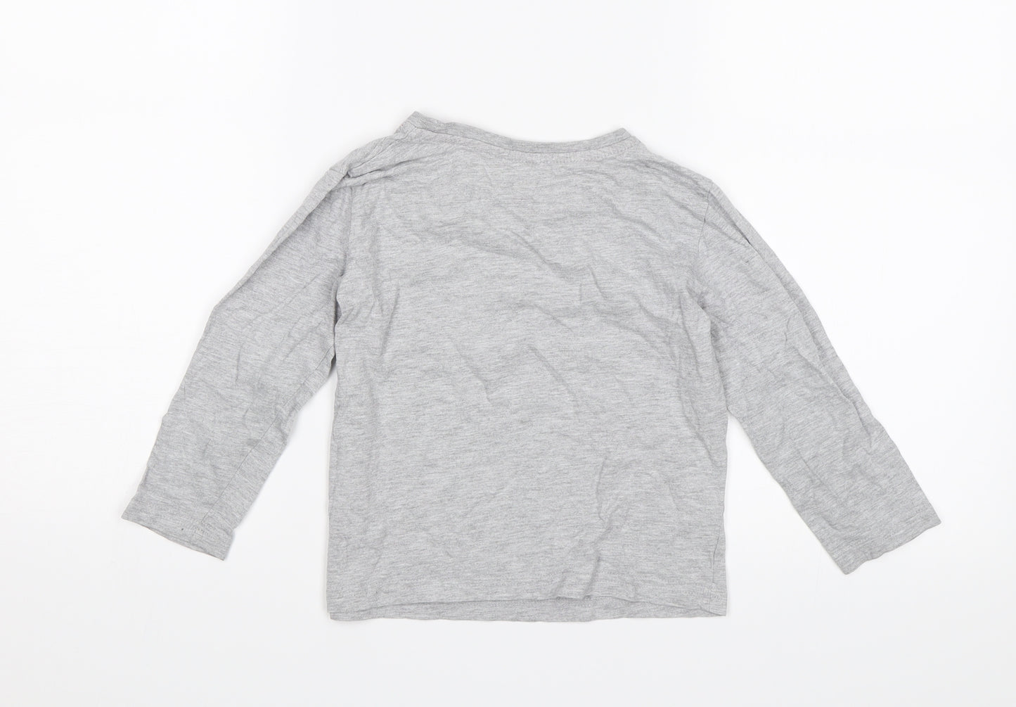 Primark Boys Grey   Jersey T-Shirt Size 4-5 Years  - Trouble Maker