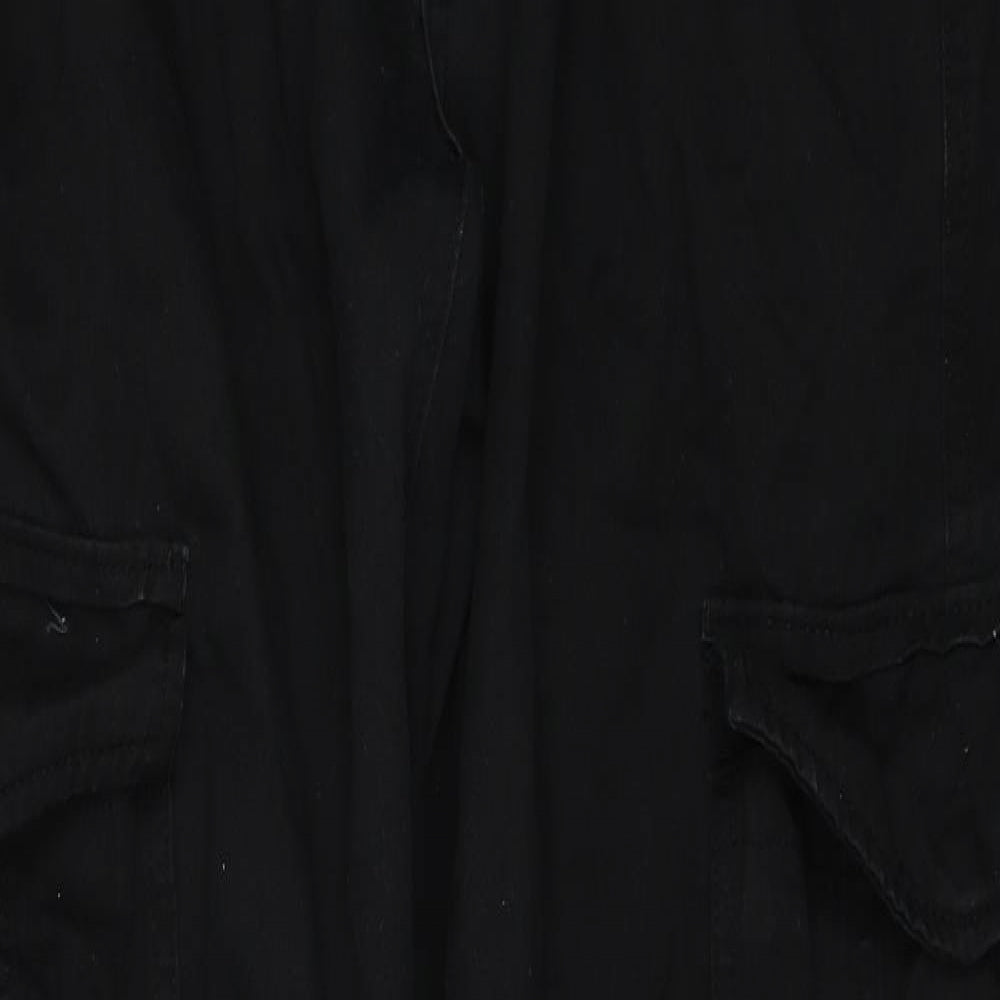 Denim & Co. Mens Black   Cargo Trousers Size 30 L29 in