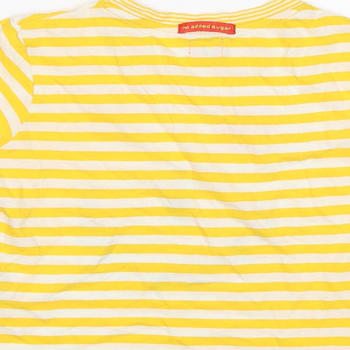 No Added Sugar Boys Yellow Striped  Basic T-Shirt Size 4 Years