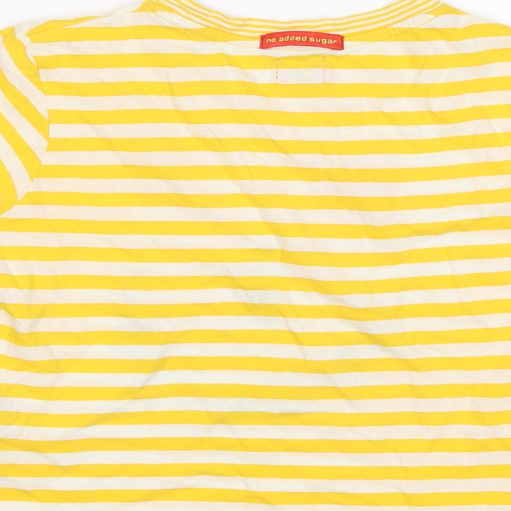 No Added Sugar Boys Yellow Striped  Basic T-Shirt Size 4 Years