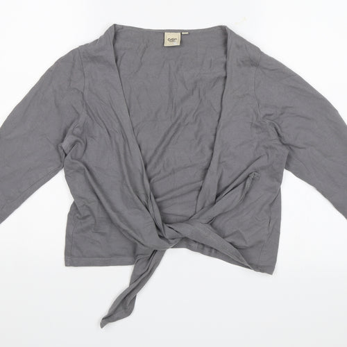 Cotton Traders Womens Grey   Shrug Jumper Size 10