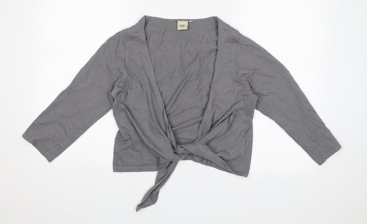 Cotton Traders Womens Grey   Shrug Jumper Size 10