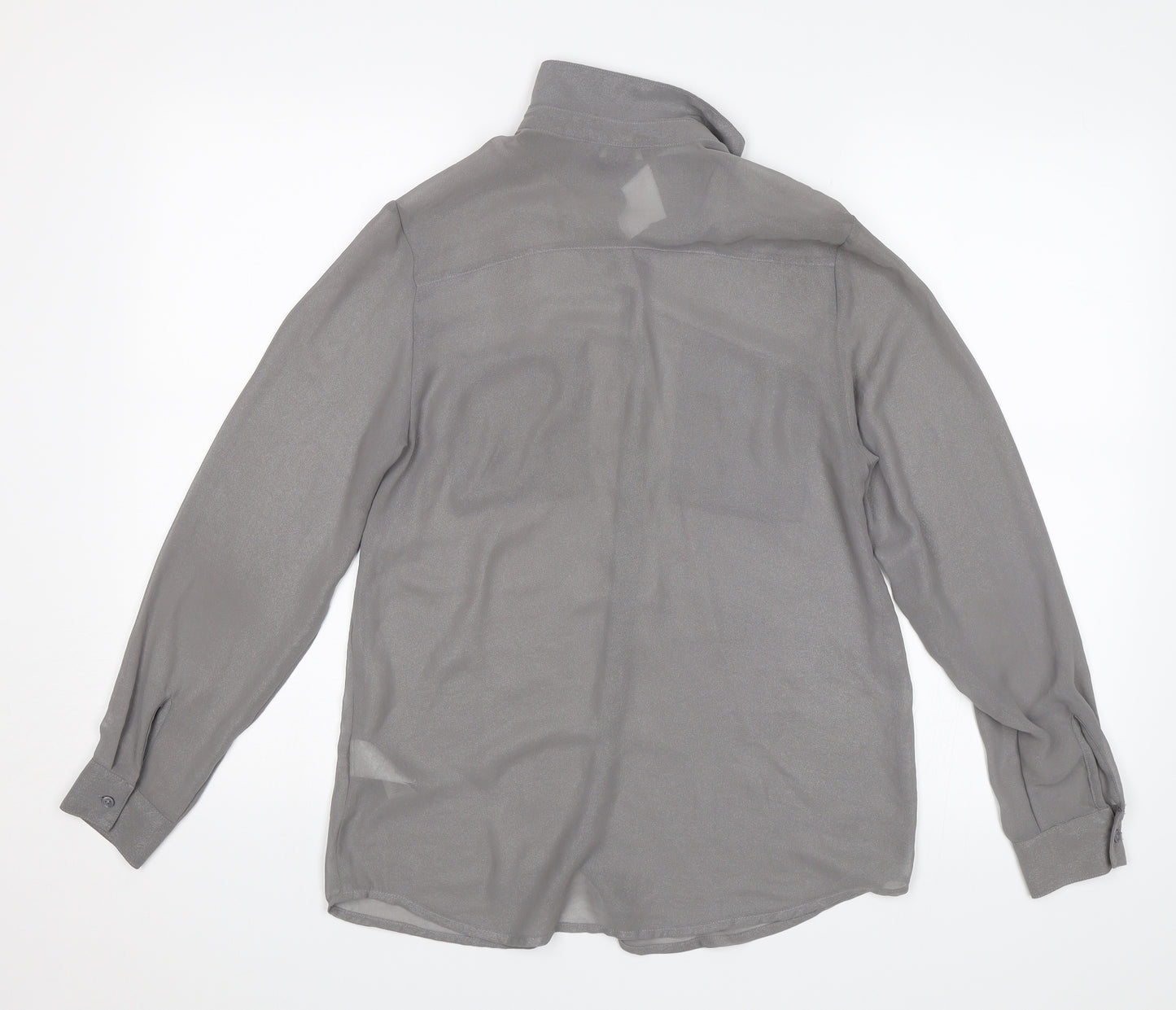 H&M Womens Grey   Basic Button-Up Size 4