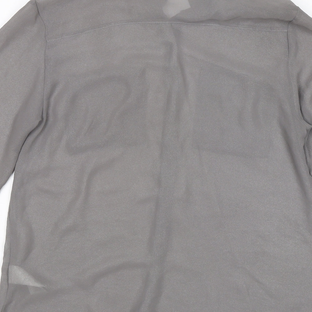 H&M Womens Grey   Basic Button-Up Size 4