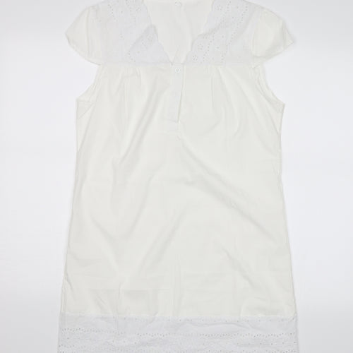 Preworn Girls White Solid  Top Dress Size XL