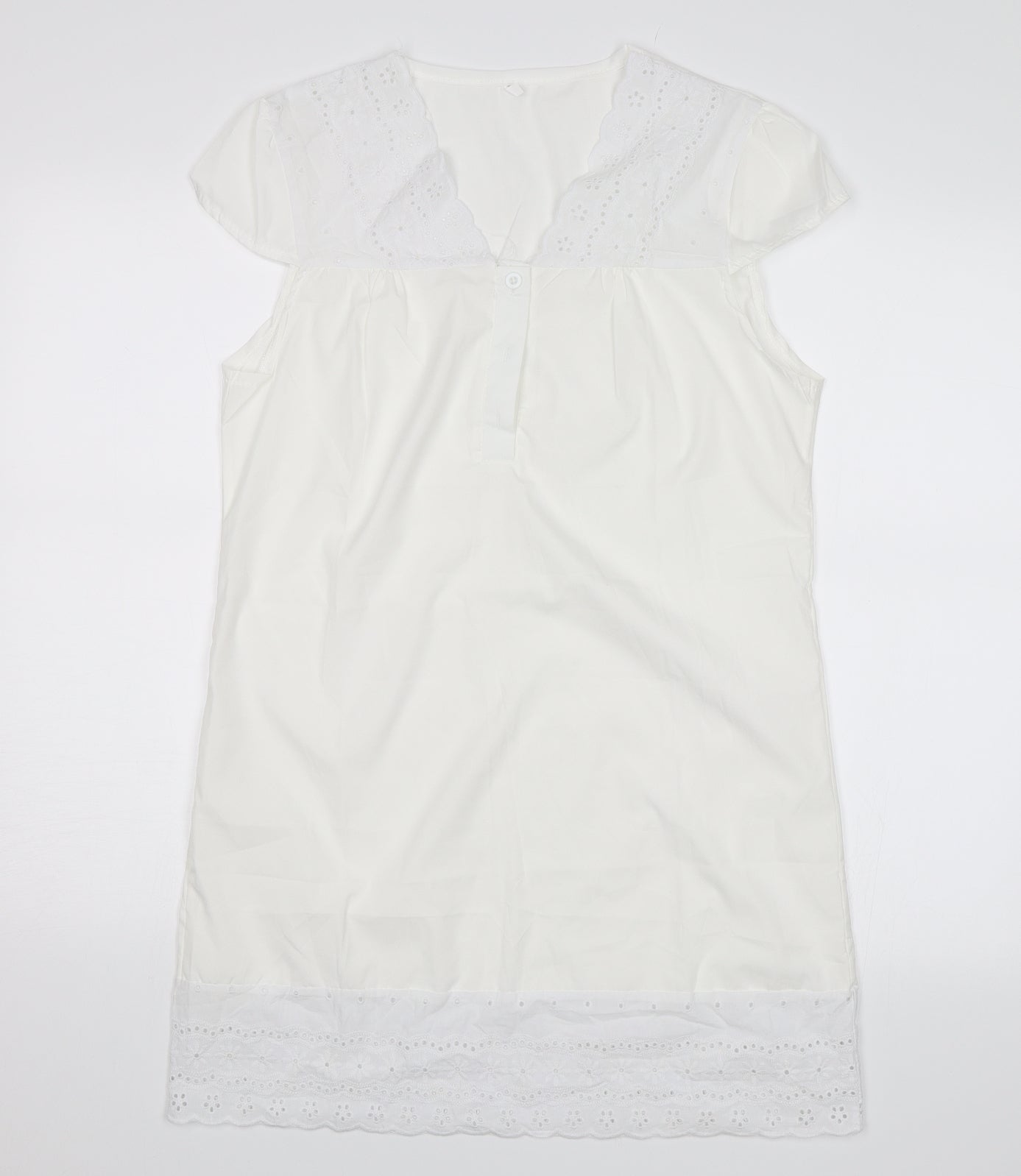 Preworn Girls White Solid  Top Dress Size XL