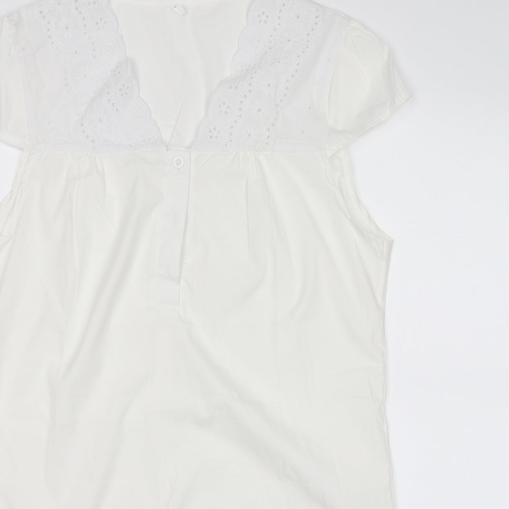 Preworn Girls White Solid  Top Dress Size XL