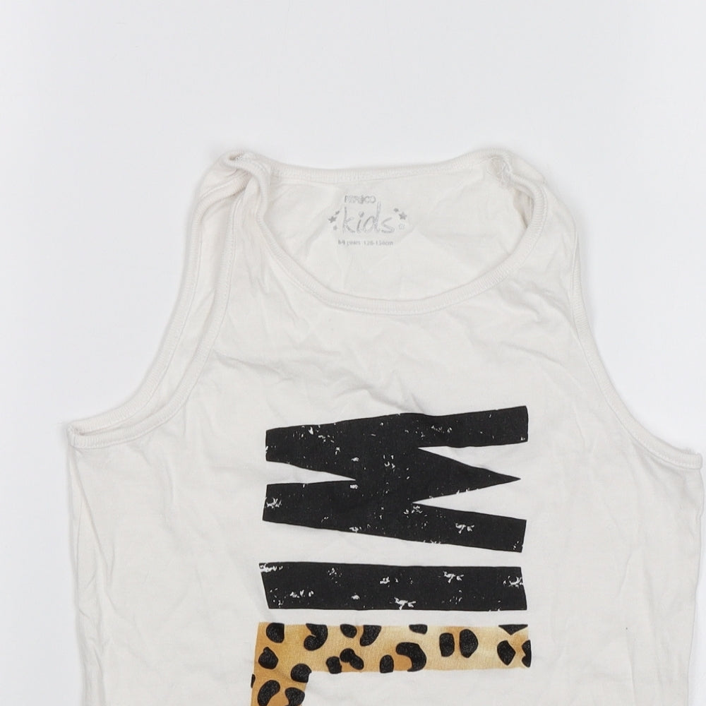 pep&co Boys White   Basic T-Shirt Size 8-9 Years  - Wild