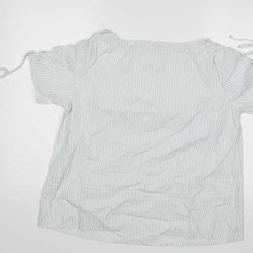 Simply Be Womens White Striped  Basic Blouse Size 16
