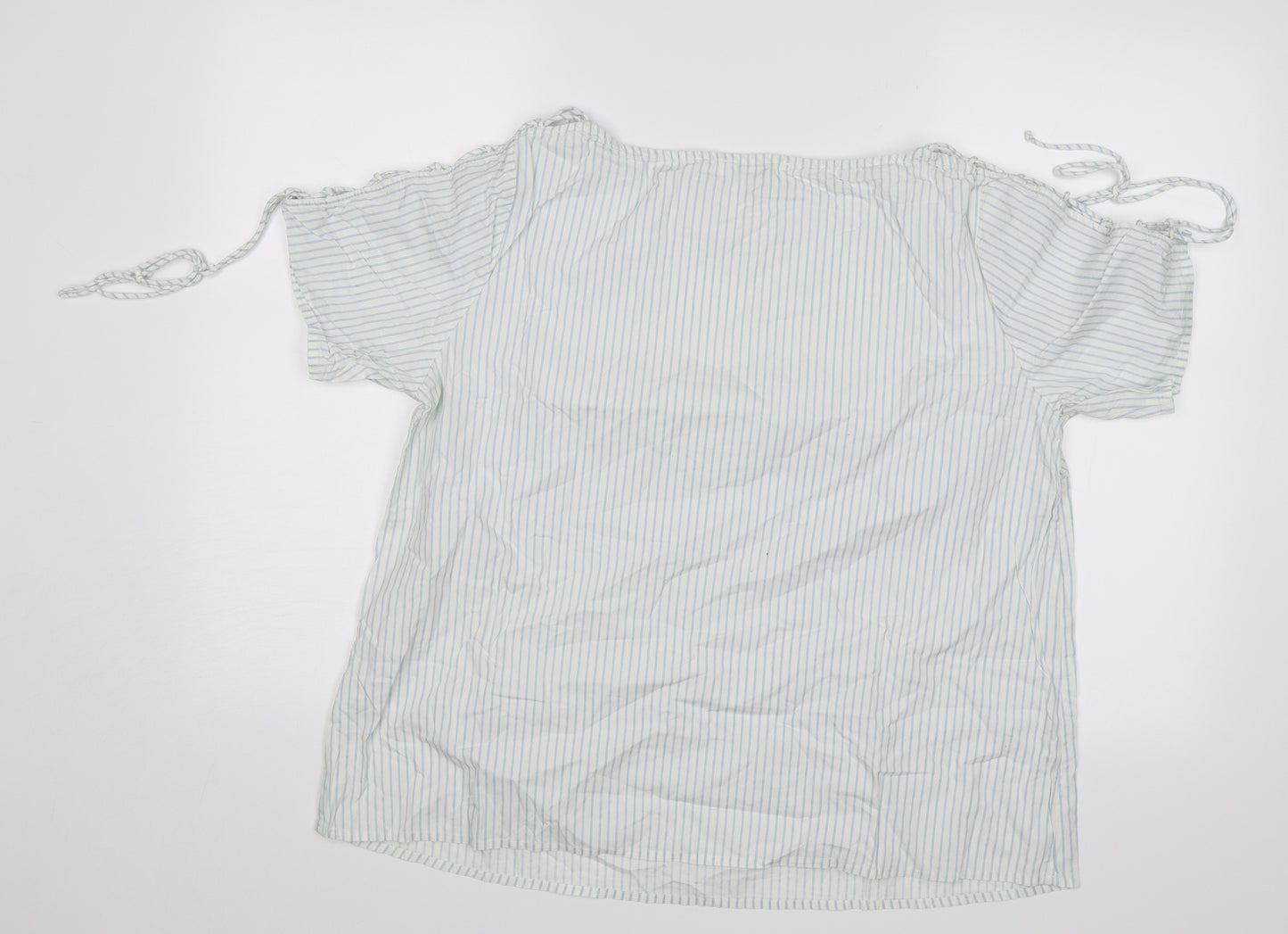 Simply Be Womens White Striped  Basic Blouse Size 16