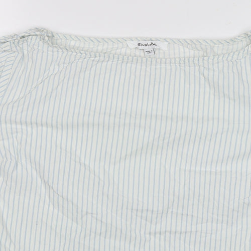 Simply Be Womens White Striped  Basic Blouse Size 16