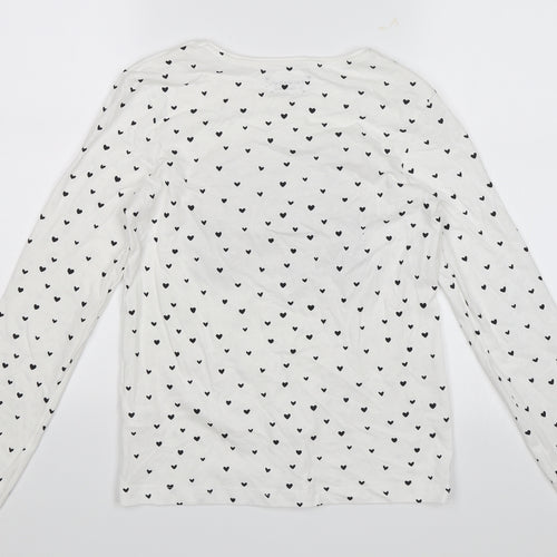 Primark Girls White Polka Dot  Jersey T-Shirt Size 11-12 Years  - Style Icon