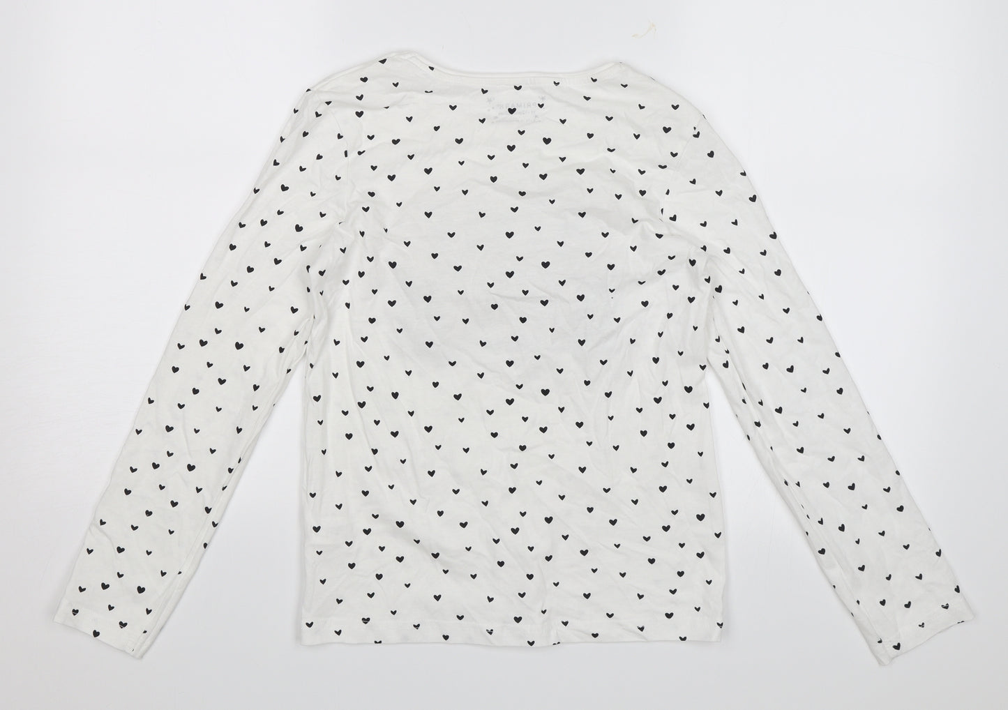 Primark Girls White Polka Dot  Jersey T-Shirt Size 11-12 Years  - Style Icon