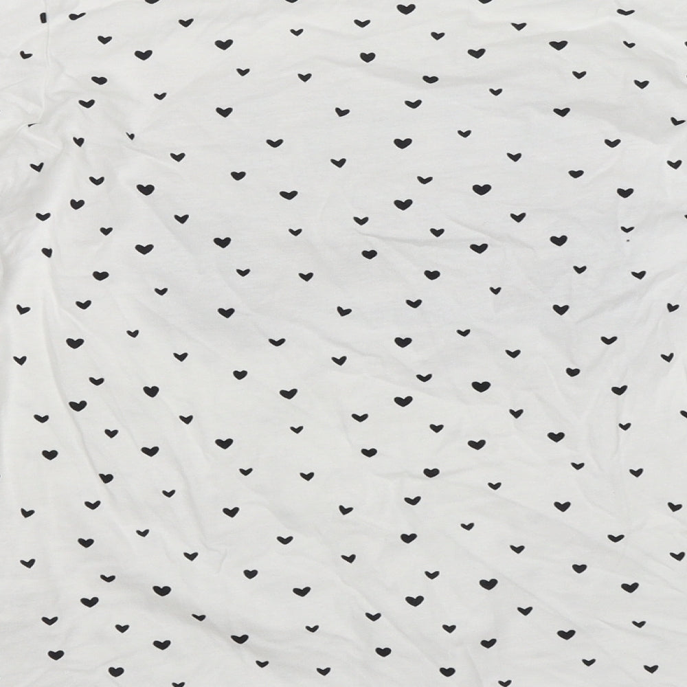 Primark Girls White Polka Dot  Jersey T-Shirt Size 11-12 Years  - Style Icon