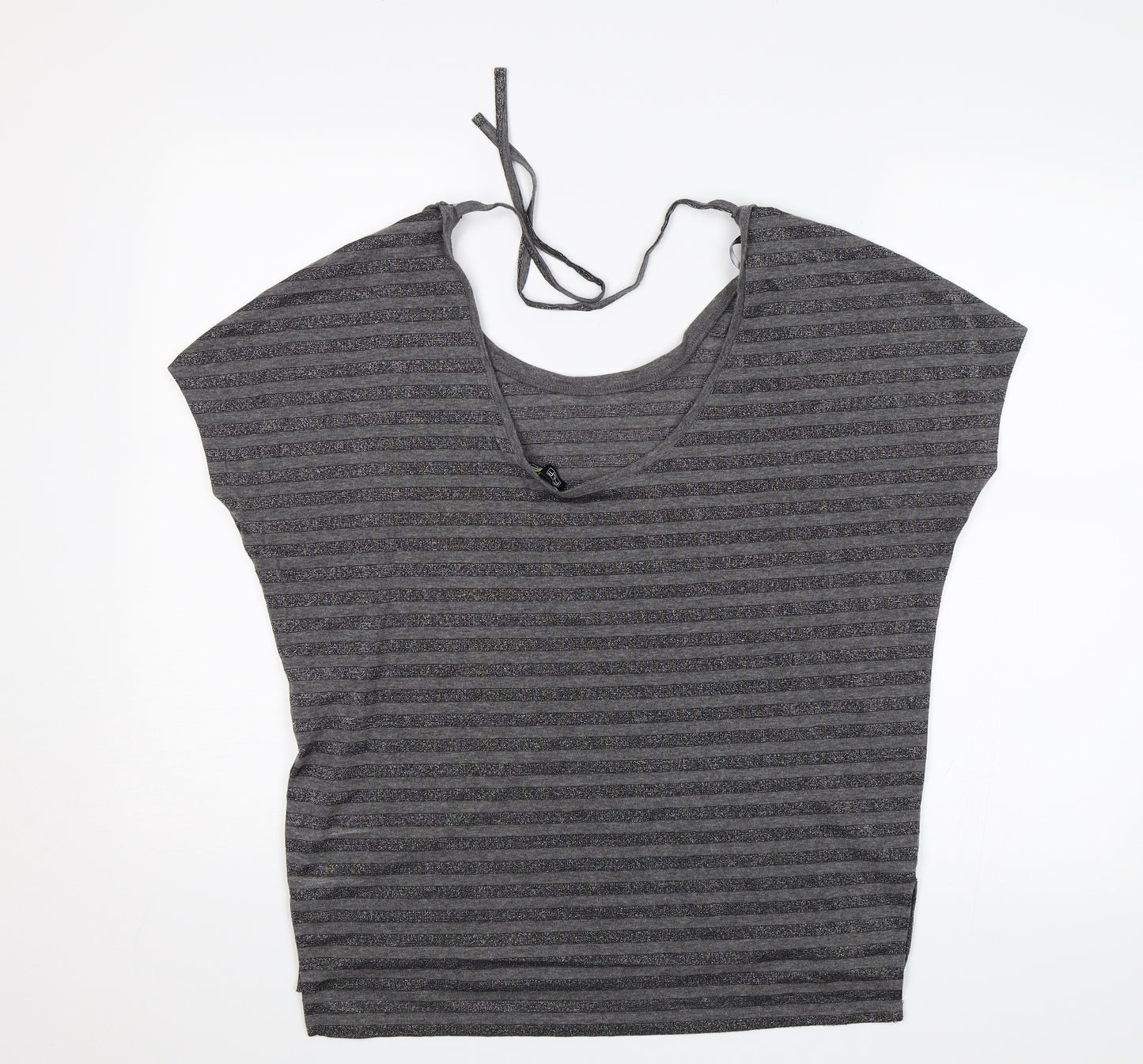 F&F Womens Grey Striped  Basic Blouse Size S