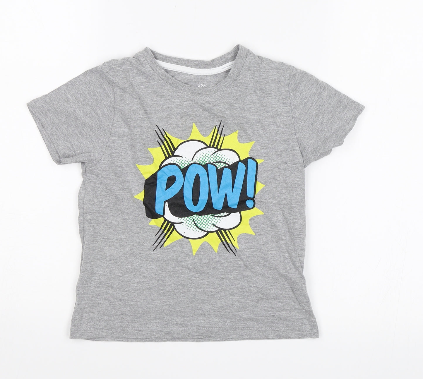 Primark Boys Grey   Basic T-Shirt Size 5-6 Years  - Pow