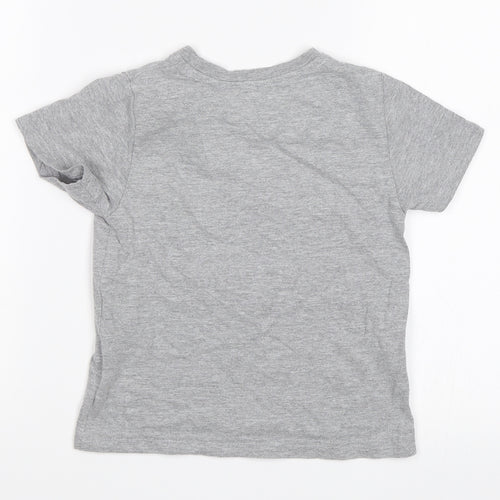 Primark Boys Grey   Basic T-Shirt Size 5-6 Years  - Pow