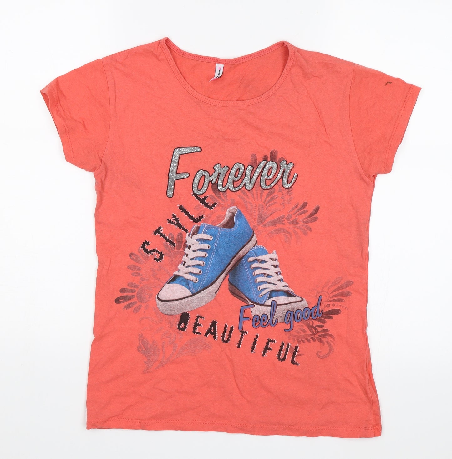 Etarg Womens Orange   Basic T-Shirt Size XL  - Forever