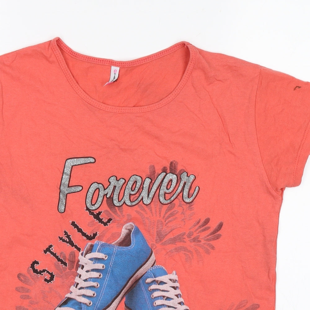 Etarg Womens Orange   Basic T-Shirt Size XL  - Forever