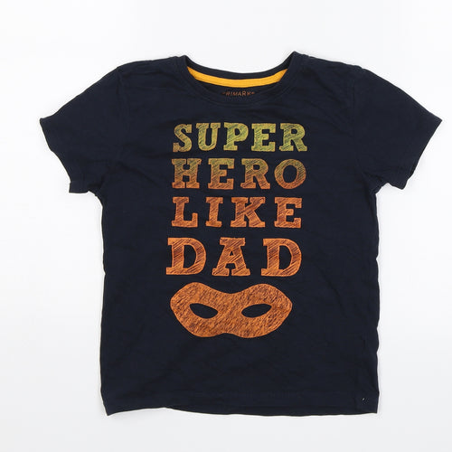 Primark Boys Blue   Basic T-Shirt Size 4-5 Years  - Super hero like dad