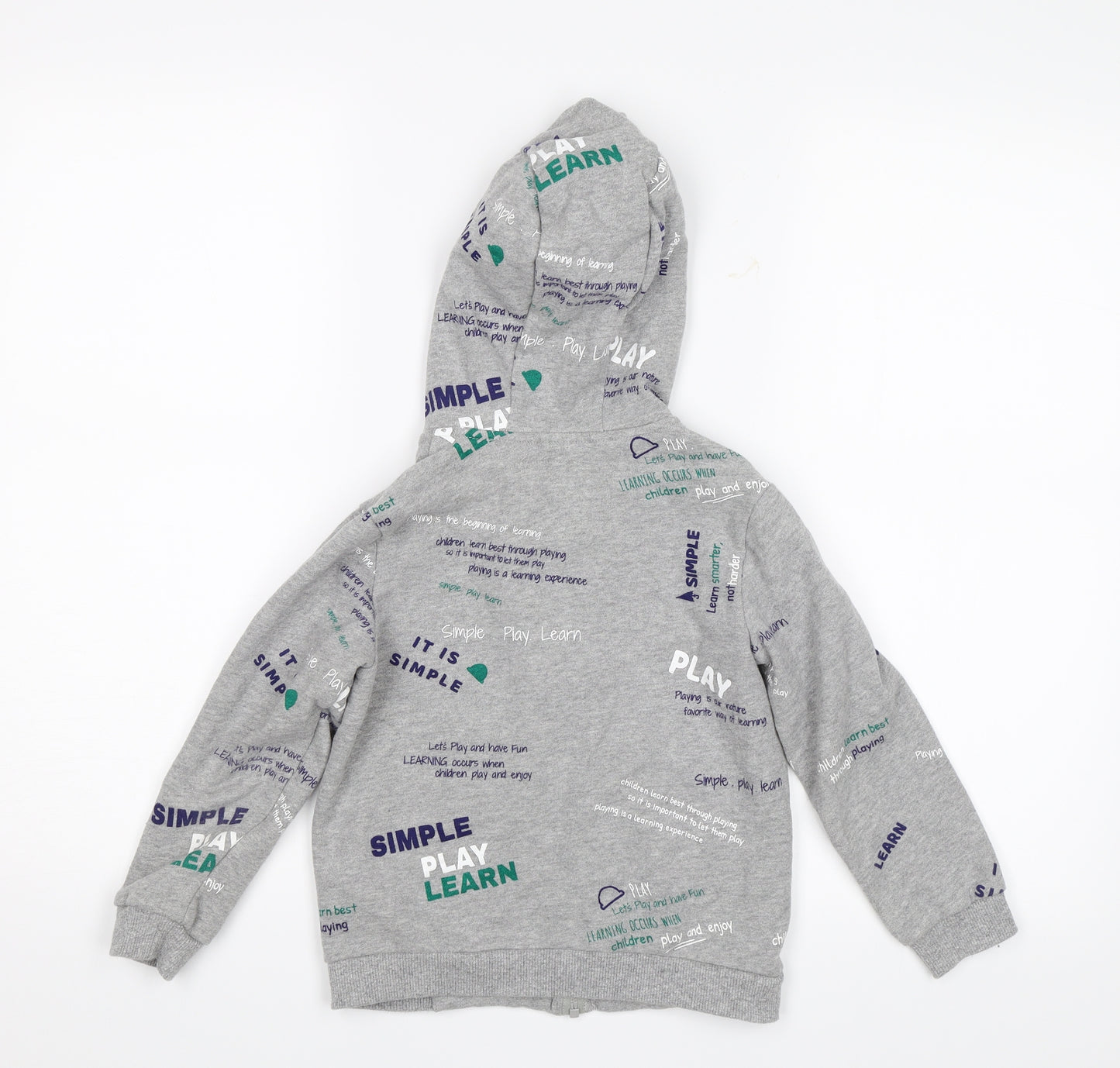 Giordano Boys Grey   Full Zip Hoodie Size 6-7 Years