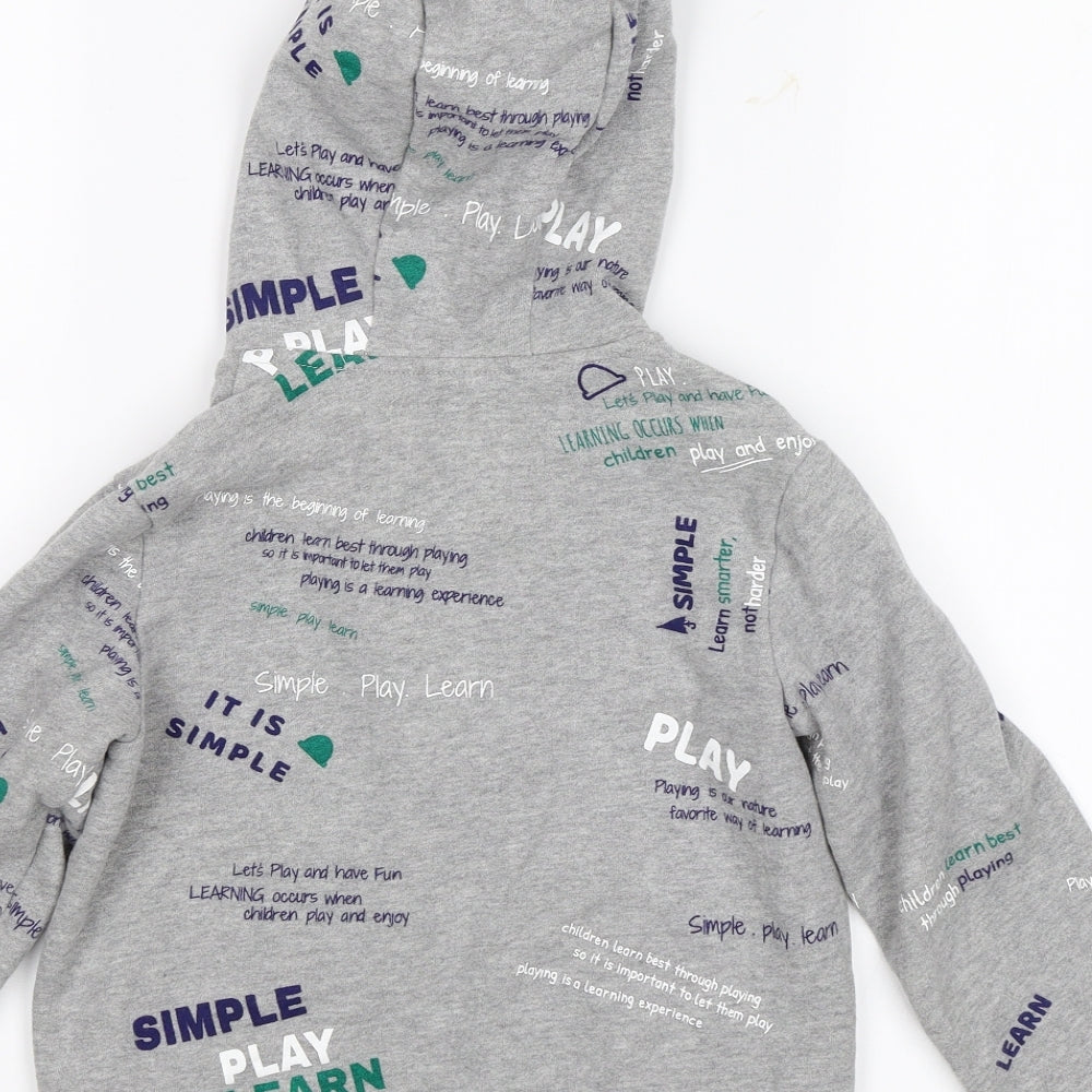 Giordano Boys Grey   Full Zip Hoodie Size 6-7 Years