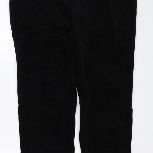 M&S Womens Black  Corduroy Trousers  Size 16 L23 in