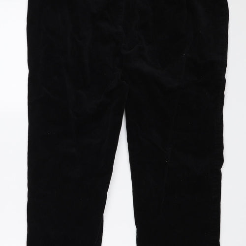 M&S Womens Black  Corduroy Trousers  Size 16 L23 in