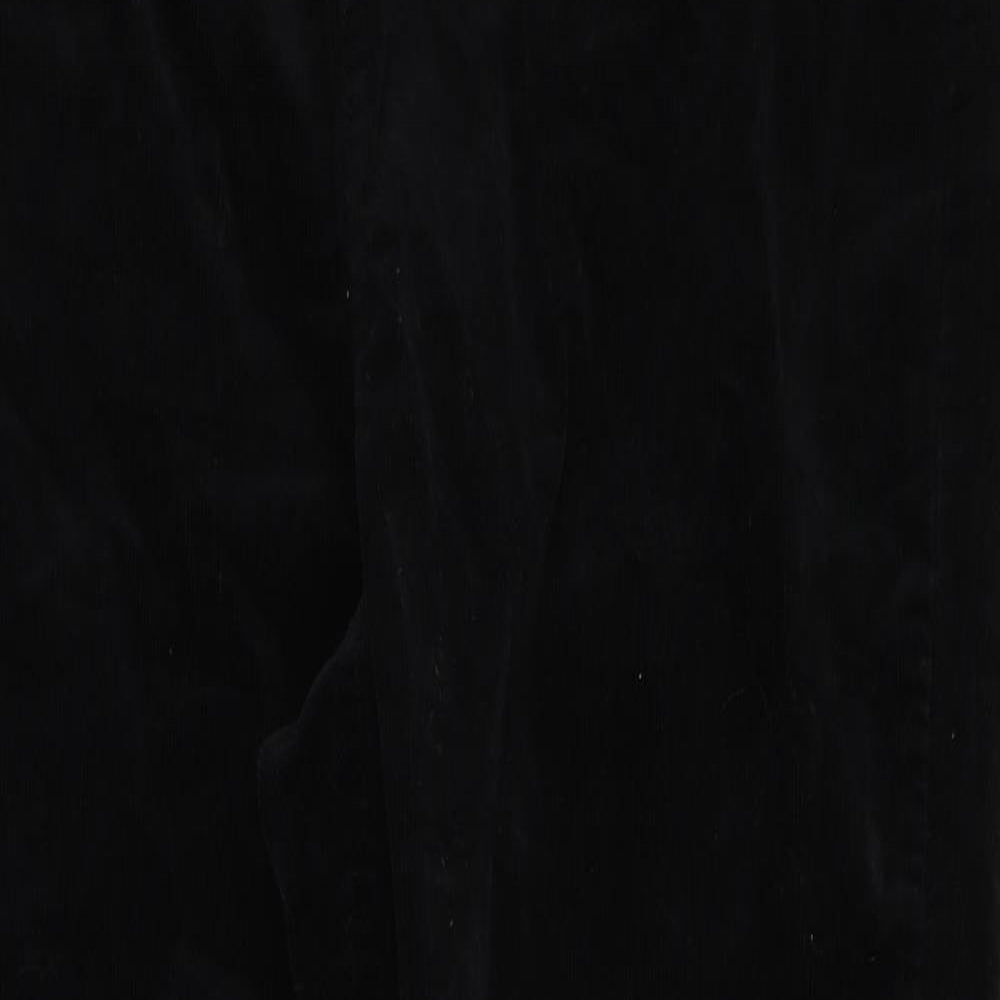 M&S Womens Black  Corduroy Trousers  Size 16 L23 in
