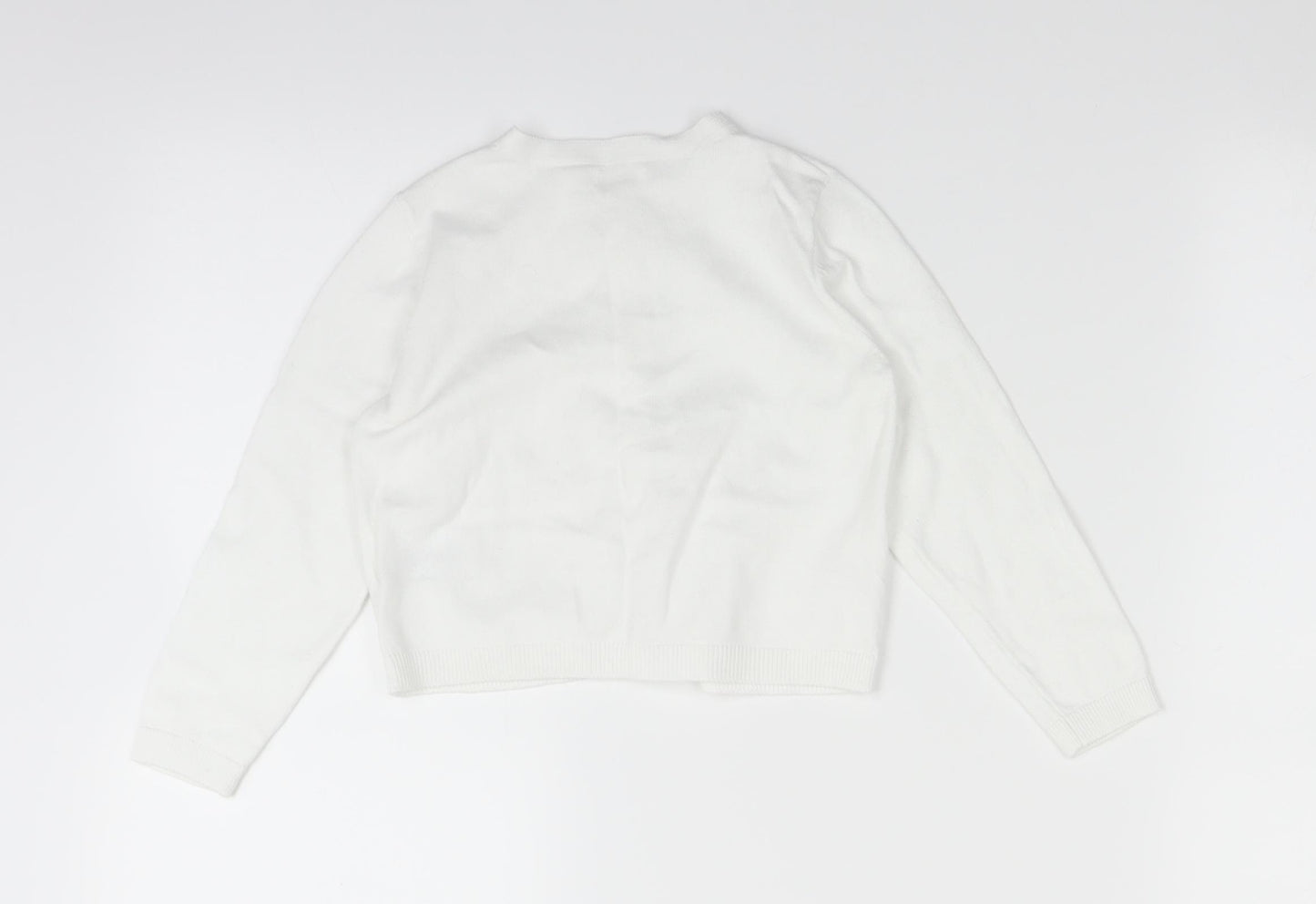 NEXT Girls White   Cardigan Jumper Size 2-3 Years