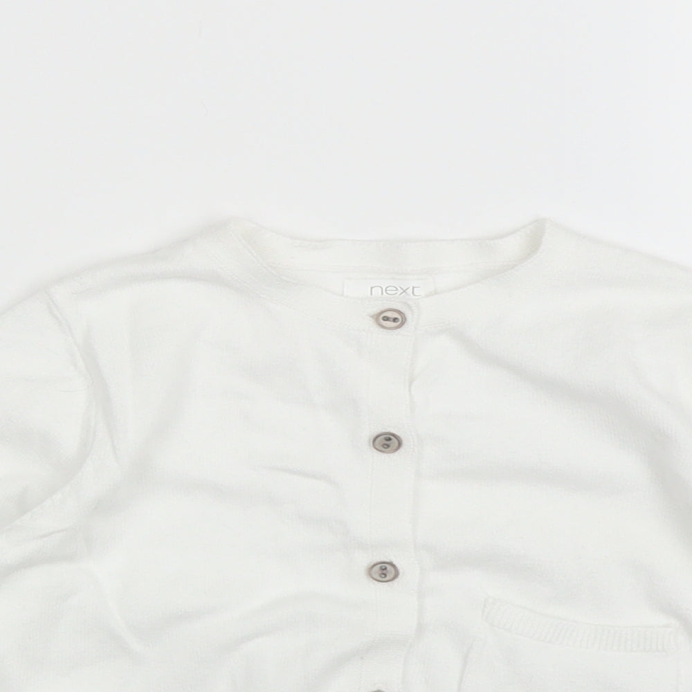 NEXT Girls White   Cardigan Jumper Size 2-3 Years