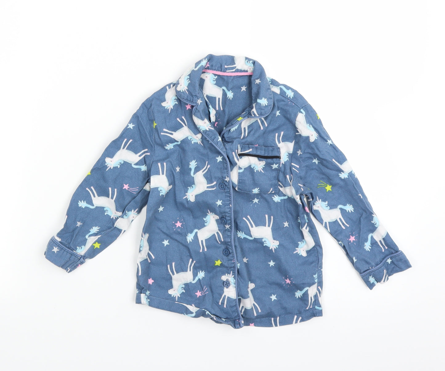 Marks and Spencer Girls Blue Polka Dot  Basic Button-Up Size 18-24 Months  - unicorn