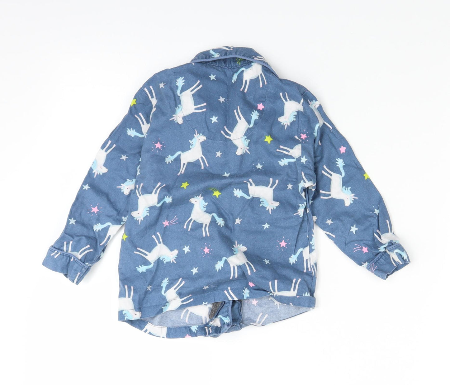 Marks and Spencer Girls Blue Polka Dot  Basic Button-Up Size 18-24 Months  - unicorn