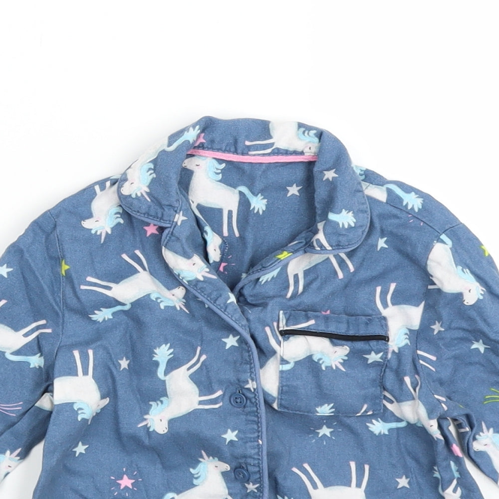 Marks and Spencer Girls Blue Polka Dot  Basic Button-Up Size 18-24 Months  - unicorn