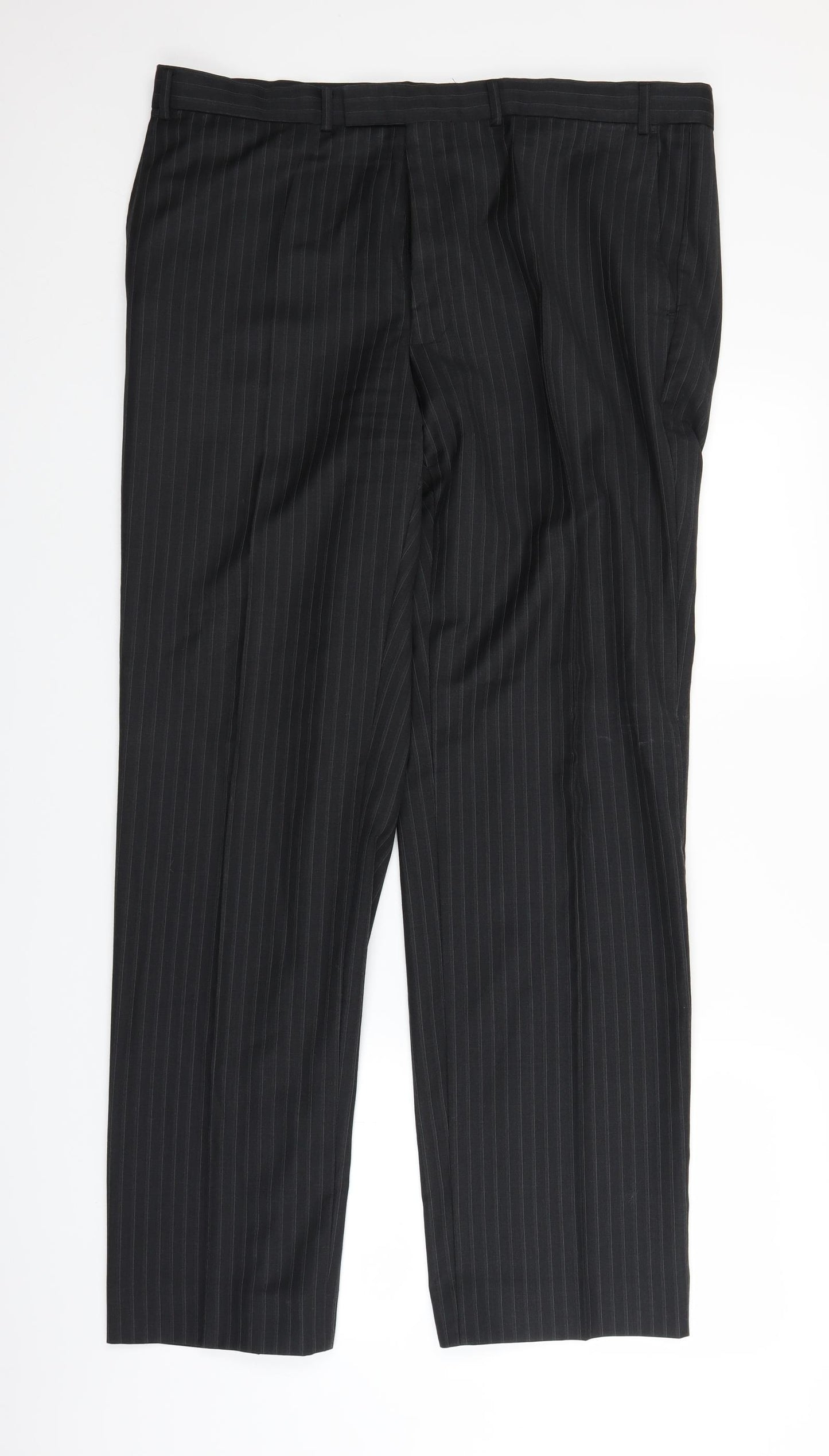 Marks and Spencer Mens Black Striped  Trousers  Size 40 in L32 in